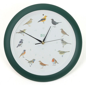 kookoo 재미있는 동물소리가 나는 벽걸이 시계(새)그린하바24